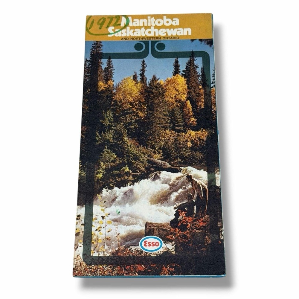Esso 1972 Manitoba and Saskatchewan Canada Vintage Highway Road Map JX